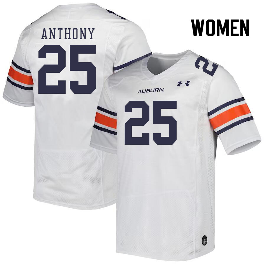 Women #25 Champ Anthony Auburn Tigers College Football Jerseys Stitched Sale-White